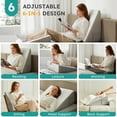 thumbnail image 2 of Almohada con forma de cuña Bedluxe de 10 pulgadas para aliviar el reflujo ácido, blanco/gris, 2 of 8