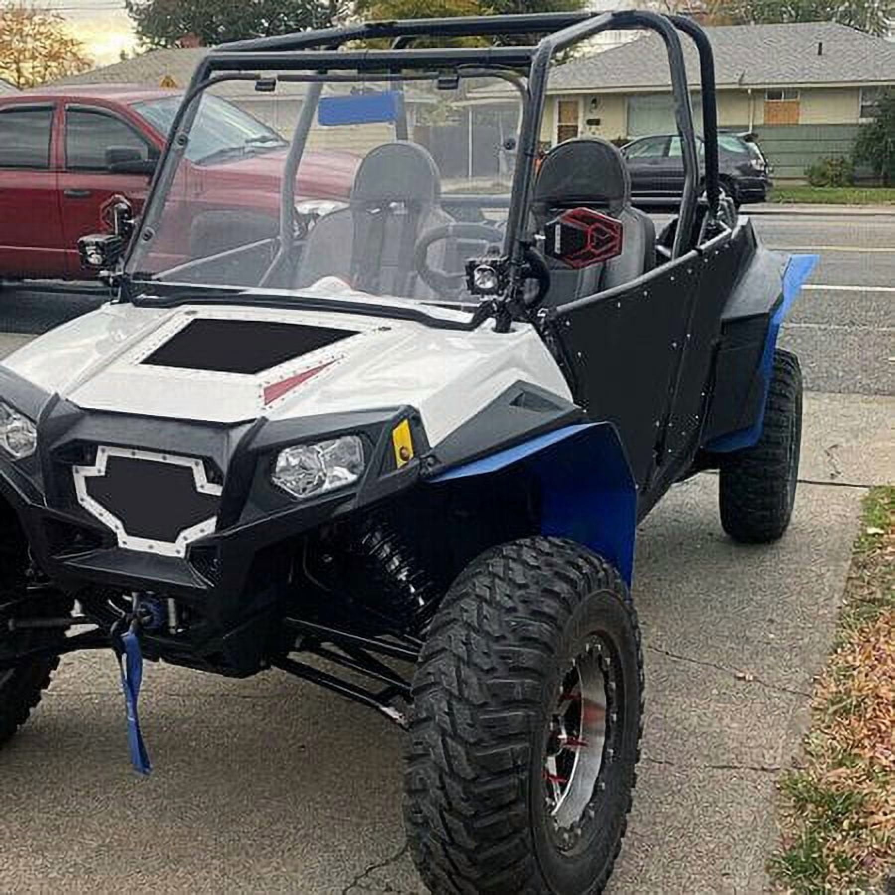 Kojem Black Aluminum Cab Doors Set for UTV Polaris RZR 4 800, XP4 900 2010 to 2014 2 Piece