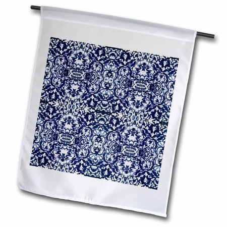 Blue and White Mosaic 18 x 27 inch Garden Flag fl-34944-2