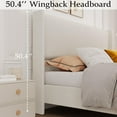 thumbnail image 4 of Kojooin Full Size Bed Frame, Corduroy Upholstered Platform with Vertical Channel Tufted Wingback Headboard, Strong Wooden Slats, No Box Spring Needed & Simple Assembly, 4 of 8