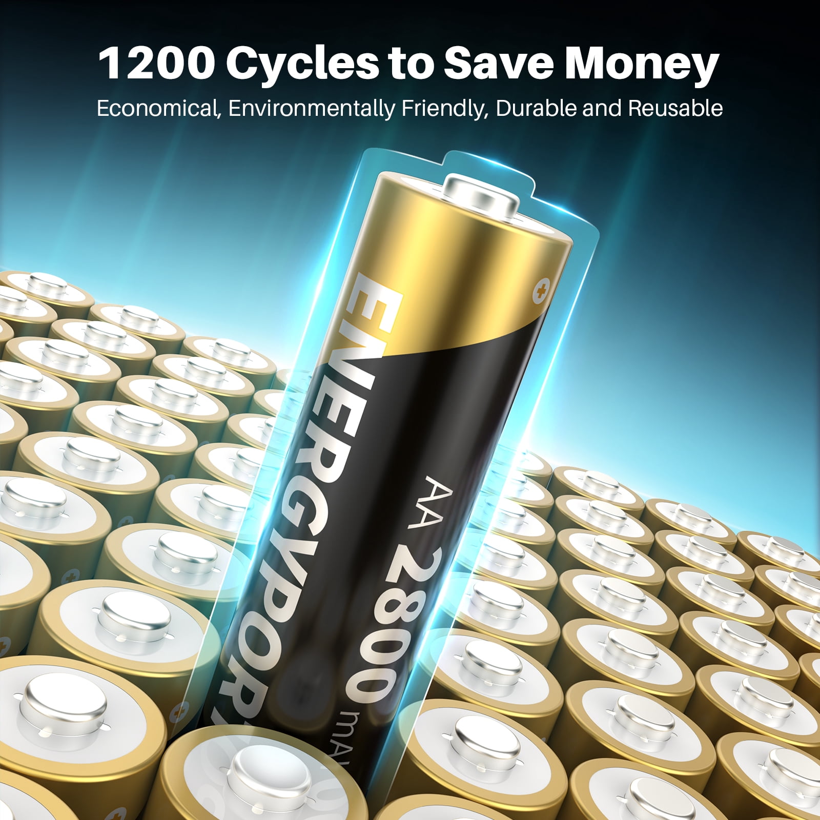 AA Batteries Rechargeable Double A 2800mAh High Capacity Pre-charged Ni-MH AA Batteries (28 Pack)