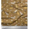 thumbnail image 1 of Soimoi Silk Fabric Leaves,Cinnamon & Snail Insects Print Fabric by Yard 42 Inch Wide, 1 of 1