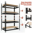 thumbnail image 2 of REIBII 1600LBS Storage Shelves for Garage Shelving Adjustable 56.7"H Heavy Duty Shelf, 4 Tier, 2 of 6