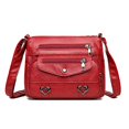 thumbnail image 2 of Eudgs Heart Decor Crossbody Bag Solid Vintage PU Leather Shoulder Bag Versatile Women Pockets Purse With Buckle And Zipper Tote Bag for Medium Size Tote Bag for Women Tote Bags for Women Womens Small, 2 of 8