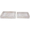thumbnail image 6 of Northlight Set of 2 Brushed White Chevron Pattern Display Trays 18", 6 of 6