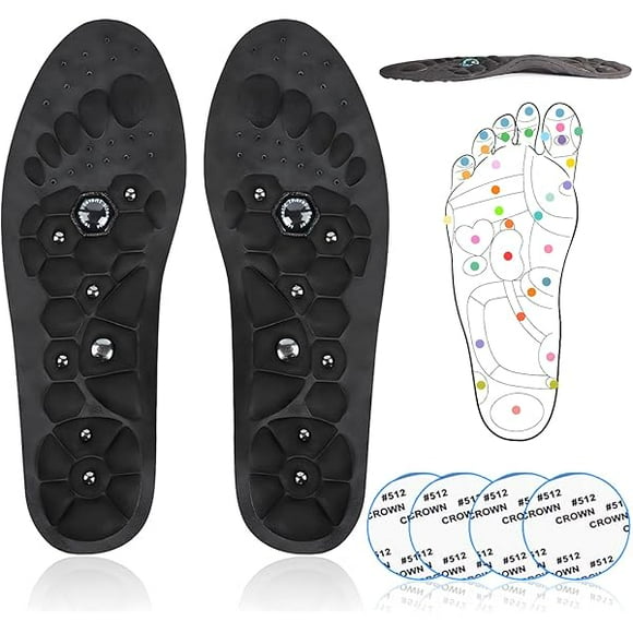 AoVoTo Magnetic Acupressure Insoles - Get Relief for Painful Feet (Black, S(35-38))