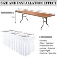 thumbnail image 2 of SHILIU-2 Pack 8Ft Spandex Table Skirt Fitted White Stretch Tablecloth,One-Piece Wrinkle-Resistant Ruffles Design Installs in Seconds,Perfect for Rectangle Tables Banquets Parties Wedding Thanksgiving, 2 of 4
