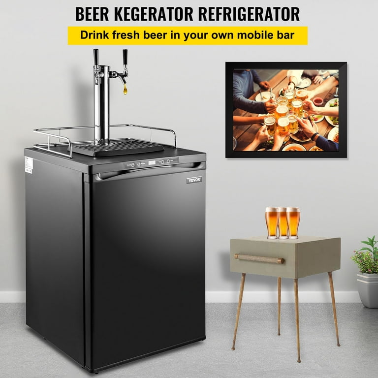 Kegerators Beer Dispenser, Double Taps Beer Kegerator Refrigerator, Stainless Steel Direct Draw Beer Dispenser, Outdoor Kegerator w/ 53 Gallon Dual Kegerator w/Complete Accessories - Walmart.com