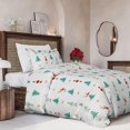 thumbnail image 1 of Juego de funda nórdica navideña tamaño individual - Funda nórdica extra suave tamaño individual con 1 funda de almohada - Ropa de cama navideña con cierres de cremallera y lazos - Juego de cama cómodo, 1 of 1