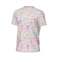 thumbnail image 6 of Wukai Colorful Bunny Print Men's Short-Sleeved Mesh T-Shirt,Quick-Dry Short Sleeve Workout T-Shirt-X-Small, 6 of 8