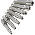 thumbnail image 2 of Juego de 2 respaldos de seguridad Torx 5 puntos magnéticos 5 puntos de estrella no sellables con barra hexagonal 1/4" 5 puntas de destornillador TORX 2" de largo | T10 T15 T20 T25 T27 T30 T40 esquí esquí Gafas de esquí, 2 of 4