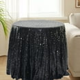 thumbnail image 6 of HomeDM 47 Inch Round Sequin Tablecloth, Sparkly Overlay Round Glitter Table Cover for Wedding Party Birthday Xmas Decoration Black, 6 of 6