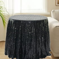 Twfbrm Sequin Tablecloth 120x120cm Shiny Sparkly Glitter Round Table Cover Metallic Sequence Table Clothes for Birthday Party Baby Shower Wedding