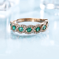 thumbnail image 5 of HeartsAndYou 2ct Natural Emerald & Diamond Infinity Half Eternity Band 14k SOLID Yellow Gold, 5 of 9