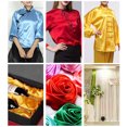 thumbnail image 4 of Por metro, tela de satén lisa, blanca y negra, para forro de ropa, regalo, bufanda, bricolaje, tela charmeuse sedosa, 4 of 5