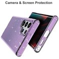 thumbnail image 2 of Allytech Glitter Case for Samsung Galaxy S22 Ultra 5G 2022,Crystal Clear Bling Sparkly Shiny Soft Flexible TPU Slim Drop Protection Shock-Absorption Case for Galaxy S22 Ultra 6.8" 2022 Released,Purple, 2 of 6
