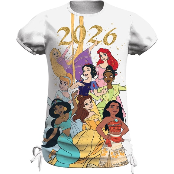 Disney Princess Girls 2026 Sparkle Cinch Tie Top, Sizes XS-L