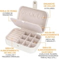 thumbnail image 4 of Caja de Joyero, Alhajeros Joyeria Mujer, Portátil Joyero Viaje, Organizador de Joyas de PU, Alajeros Joyeria Mujer de Cuero para Anillos,Pendientes (blanco), 4 of 4