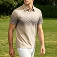 thumbnail image 4 of FRSASU Polo Shirts for Men Loose Fit Short Sleeve Contrast Color Print Quarter-Zip Golf Shirt Summer Spring Casual Tops Khaki, 4 of 6