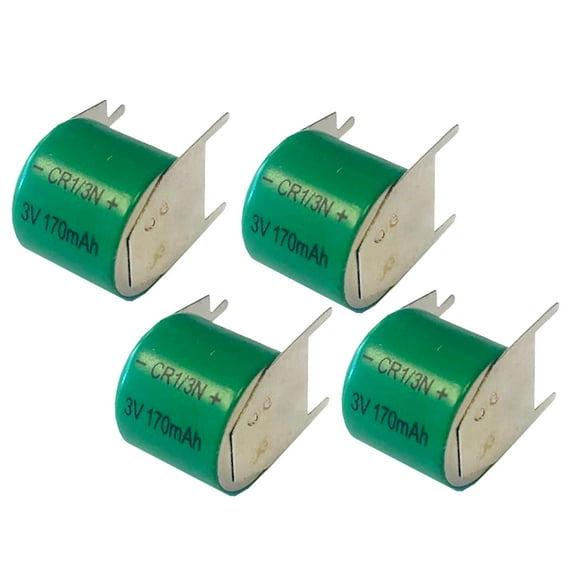 4x 3V 170mAh 3-Pin CMOS Lithium Battery Compatible with CR1/3N-FT1, COMP-15-3