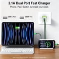 thumbnail image 2 of 2.1A Dual Port USB C Charger Block, Fast Wall Charger Plug with 2-Pack 6FT Type C Charging Cables, Phone Charger Adapter Compatible with iPhone 17 16 15 14 Samsung Galaxy Android Phones, Green, 2 of 7