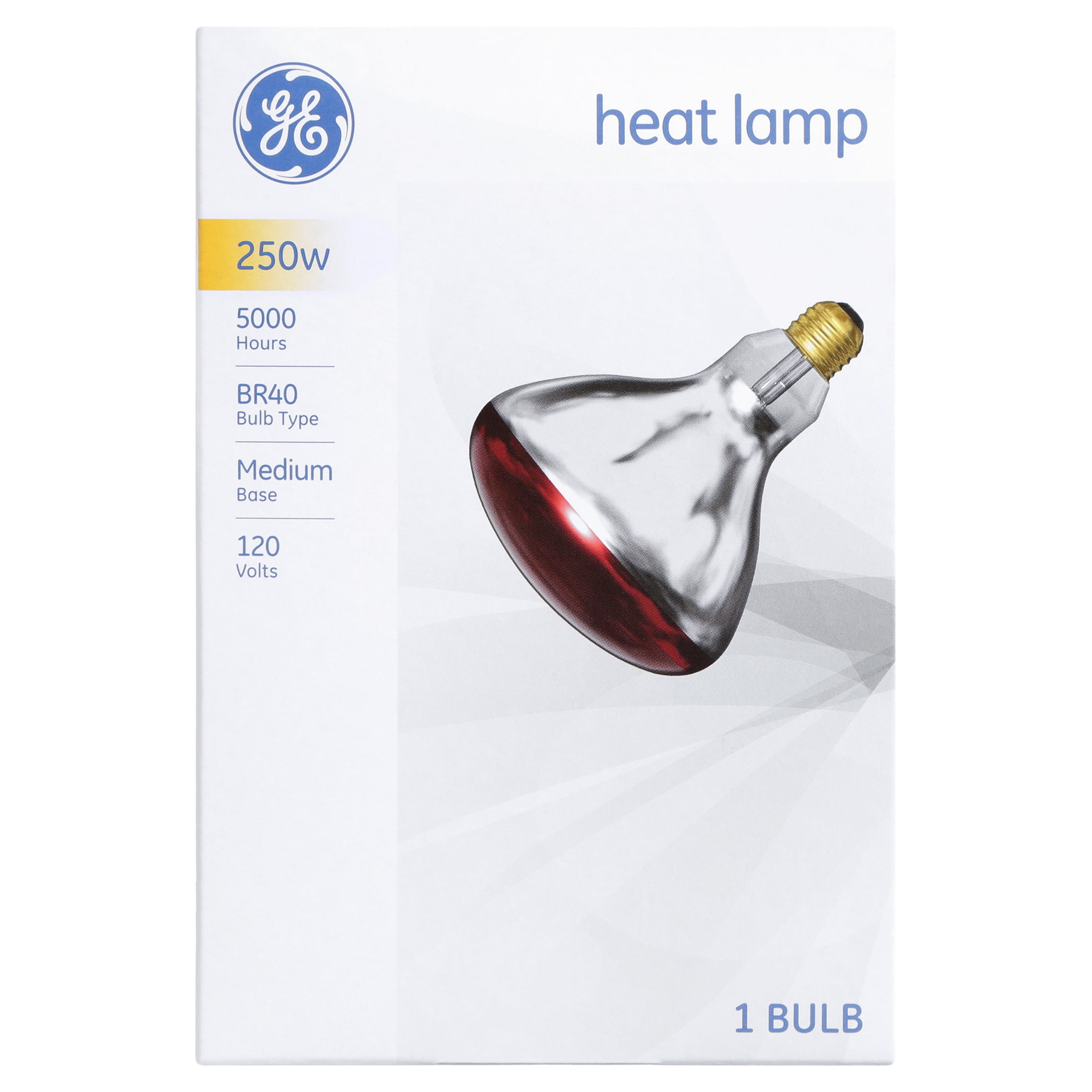 GE 043168906593 250W Medium Base R40 Infrared Heat Lamp