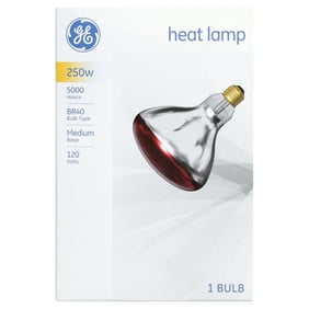GE Incandescent 250-Watt Light Bulb, BR40 Red Heat Lamp, 4-Year Life, E26 Medium Base, 1pk