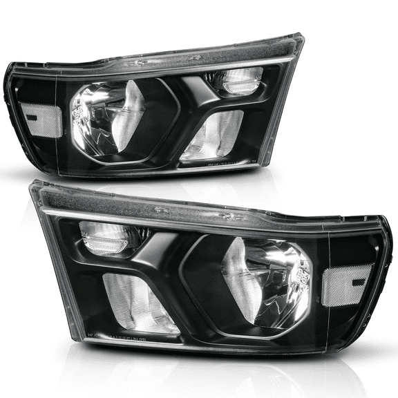M-AUTO Set of 2 LH RH OE Style Headlight Assembly Lamp for 2019-2022 Ram 1500 Halogen Model, Black Housing Clear Lens