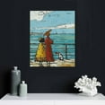 thumbnail image 5 of PIKWEEK Happy Family Love Sweet Painting Scandinavian Nordic Wall Decor Romantic Couple Aesthetic Poster Abstract Retro Wall Art People Dog Blue Imaginative Canvas Print Living Room Bedroom, 5 of 5