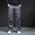 thumbnail image 5 of Pantalones cargo rectos para hombre, pantalones casuales para hombre, multibolsillos, estilo coreano de lujo, Y2k, vintage, corte regular, 5 of 5