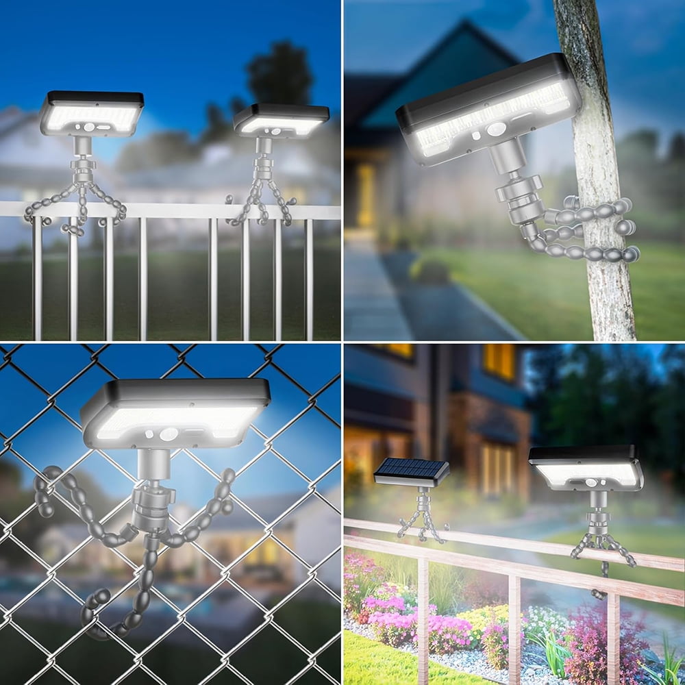 Solar Lights Outdoor, 7000LM Motion Sensor Solar Outdoor Lights with Flexible Octopus Tripod, Waterproof Solar Flood Security Lights for Front Door Yard Garage Deck Fence Camping