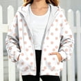 thumbnail image 5 of Zip Up Hoodie for Girls Polka Dot Print Long Sleeve Sweatshirt Hooded Jacket Front Pockets Trendy Fall Winter Casual Loose Fit Top, 5 of 6