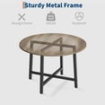 thumbnail image 3 of 31.5" Round Dining Table Seats 2-4, Wood Top Metal Frame, Space Saving Kitchen Table, Chairs Not Included, 3 of 7