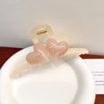 thumbnail image 6 of Fvsianol Double Row Teeth Hair Clip Large Hair Claw Sweet Double Heart Decor Hair Claw Large Back Head Clip Thick Long Curly Hairpin Styling Tool, 6 of 8