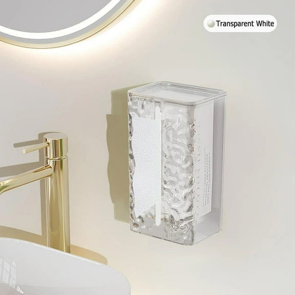 Tissue Box Cover Rectangle By Aminojy Tissue Holder Box Modern Wall Mounted Plastic Tissue Box for Living Room Bathroom Home Decor Transparent Clearance Sales