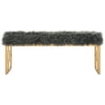 thumbnail image 5 of SAFAVIEH Mera Gold Foil Faux Sheepskin Bench, Grey Faux/Gold Liquid, 5 of 8