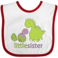 thumbnail image 3 of Inktastic Little Sister Purple Girls Baby Bib, 3 of 4