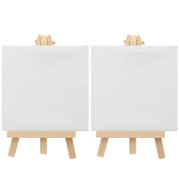 LEORX 2 Sets of Oil Paint Easel with Creative Use in Home Decoration White Wood