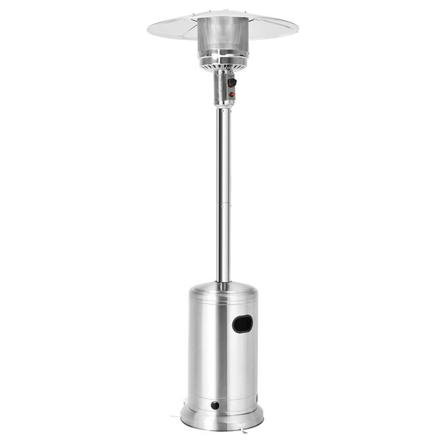 Patiojoy Outdoor 50000 BTU Standing Heater LP Propane Heater w/Wheels Silver
