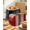 thumbnail image 4 of Red Pink Toaster Cover 2 Slice, Small Kitchen Appliance Covers, Farmhouse Wood Grain Vintage Brown Striped Toaster Oven Cover with Loop, Bread Machine Cover Polyester Dust Cover Protection, 4 of 4