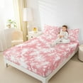 thumbnail image 4 of Manfei Dreamy Snowflake Chils Full Size Sheets, Merry Christmas Bed Sheets, Pink Princess Style Sheet Sets, Microfiber Bedroom Decor, 4 Pieces, 4 of 7