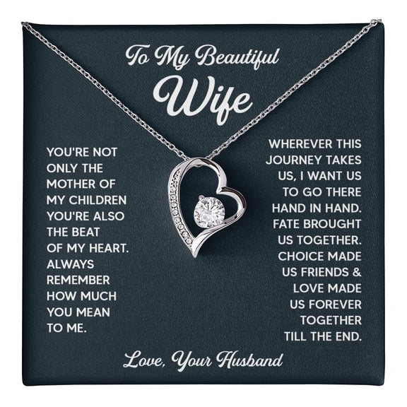 Jewelry To My Wife - I Love You Forever Necklace From Husband, Romantic Birthday Anniversary Valentine Her Quote 03 #2162, White Forever Love Necklace