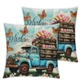 thumbnail image 2 of JEUXUS Watercolor Blue Pickup Truck Colorful Eggs Easter Decorative Lumbar Pillowcase Throw Pillow Cover Case Chair Sofa Bed Home Decoration,2 Pcs, 2 of 6
