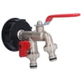 thumbnail image 2 of Adaptador de contenedor IBC Conector doble Manguera de drenaje de tanque de latón Grifo Válvula de grifo Accesorio Pieza Tipo de boquilla de doble cabezal, 2 of 9