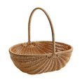 thumbnail image 3 of Cesta de almacenamiento tejida a mano, multifuncional, ligera, para frutas, pan, playa, exterior, interior, organizador portátil, cesta de picnic, 3 of 8