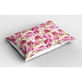 thumbnail image 2 of Ambesonne Flower Pillow Sham 2 Pack, Peonies and Leaf Floral, 26"x20", Pink White Olive Green, 2 of 3