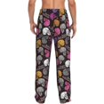 thumbnail image 3 of Uemuo Halloween Skeleton Pattern Men's Wide Leg Palazzo Lounge Pants with Pockets Light Weight Loose Comfy Casual Pajama Pants-Medium, 3 of 9