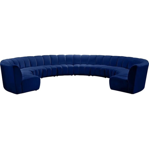 Meridian Furniture Infinity Navy Velvet 10pc. Modular Sectional