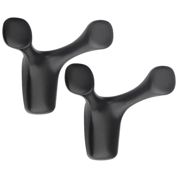 2 ganchos de pared para montaje en pared. Incluye tornillos. Soportes resistentes a la humedad. Negro