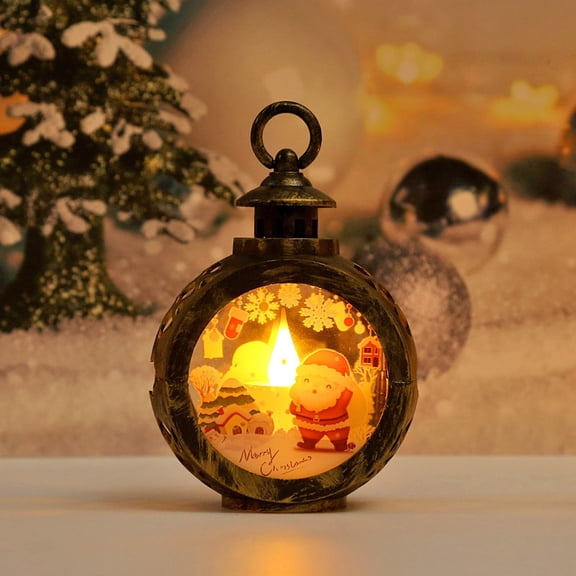 CoreLiving Battery-Operated Christmas Lantern Snow Globe - Water Glowing Lantern Decor Indoor, Christmas Tree and Holiday Home Decorations, Ideal Ornaments for Seasonal Festive Gifting